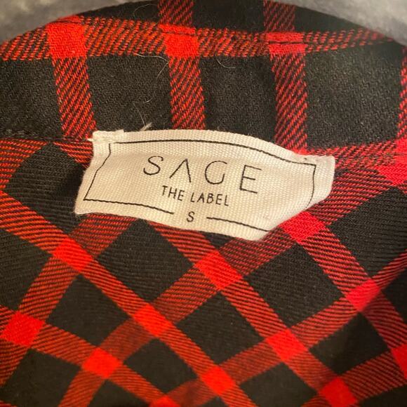 Sage The Label Womens Ruffle Sleeve Button Down Blouse - Picture 5 of 7